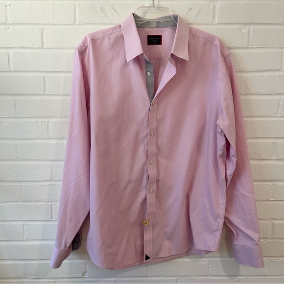 Untuckit Wrinkle-Free Douro Shirt pink & white stripe button down shirt - Picture 8 of 8